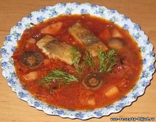 Борщ рыбный с грибами Борщ рыбный с грибами